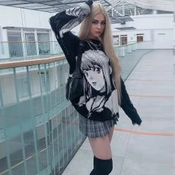Streetgarm Anime Girl Harajuku Knitted Sweater NEW