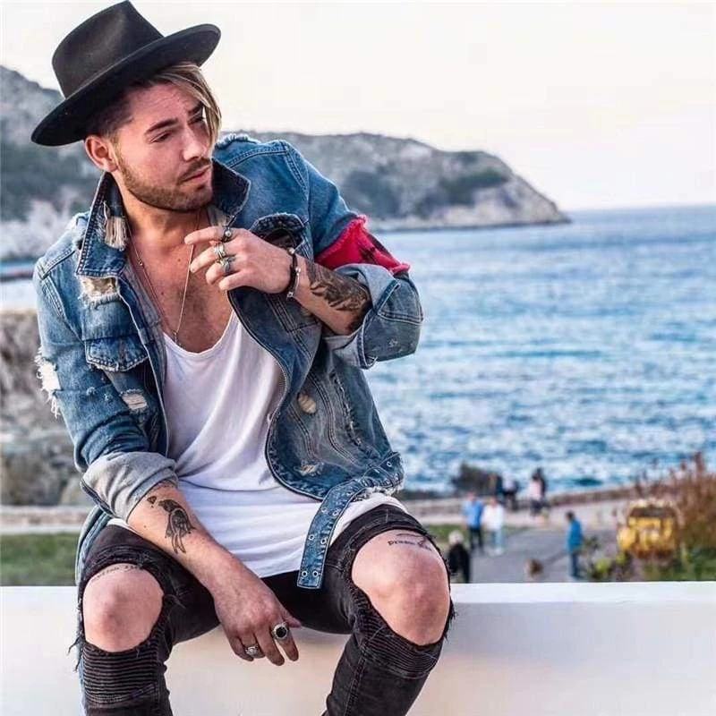 Streetgarm Arm Patch Denim Jacket NEW 7 Streetgarm Arm Patch Denim Jacket NEW