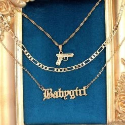 Streetgarm NEW Bad Girl Pistol Necklace Set