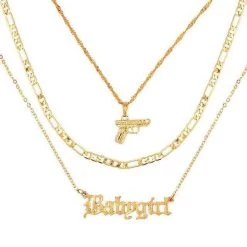 Streetgarm NEW Bad Girl Pistol Necklace Set