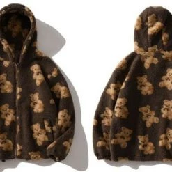 Streetgarm NEW Bear Print Sherpa Zip Hoodie 14 Streetgarm NEW Bear Print Sherpa Zip Hoodie