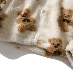 Streetgarm NEW Bear Print Sherpa Zip Hoodie 18 Streetgarm NEW Bear Print Sherpa Zip Hoodie