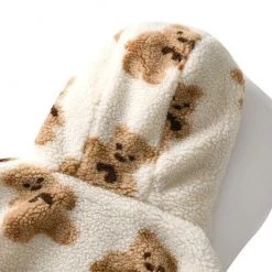 Streetgarm NEW Bear Print Sherpa Zip Hoodie