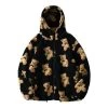 Streetgarm NEW Bear Print Sherpa Zip Hoodie