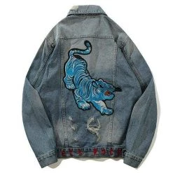 Streetgarm Blue Tiger Denim Jacket NEW