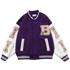 Streetgarm SALE Bone College Bomber Jacket