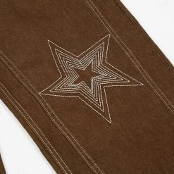 Streetgarm Brown Star Loose Denim Jeans NEW