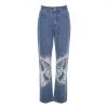Streetgarm Butterfly Spray Print High Waist Denim Jeans NEW 1 Streetgarm Butterfly Spray Print High Waist Denim Jeans NEW