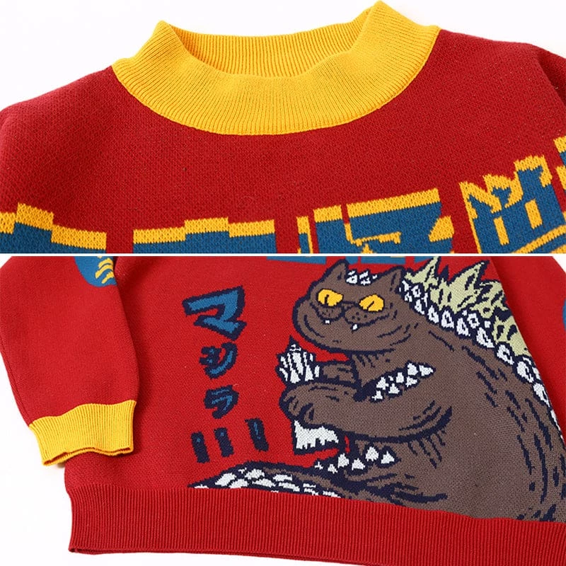 Streetgarm NEW Cat Dragon Knitted Sweatshirt 4 Streetgarm NEW Cat Dragon Knitted Sweatshirt