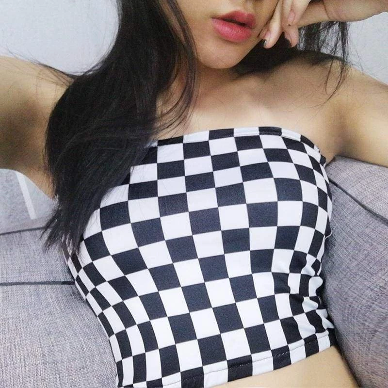 Streetgarm Checkerboard Tube Top NEW 5 Streetgarm Checkerboard Tube Top NEW