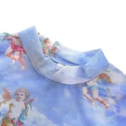 Streetgarm NEW Cherub Print Mesh Crop Top 16 Streetgarm NEW Cherub Print Mesh Crop Top