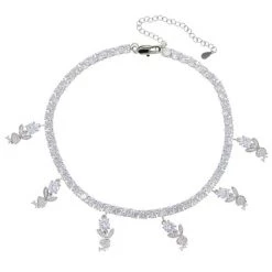 Streetgarm Diamond Playboy Rabbit Tennis Choker NEW