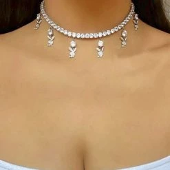 Streetgarm Diamond Playboy Rabbit Tennis Choker NEW