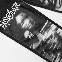 Streetgarm NEW Distorted Patchwork Wide Leg Jeans 12 Streetgarm NEW Distorted Patchwork Wide Leg Jeans