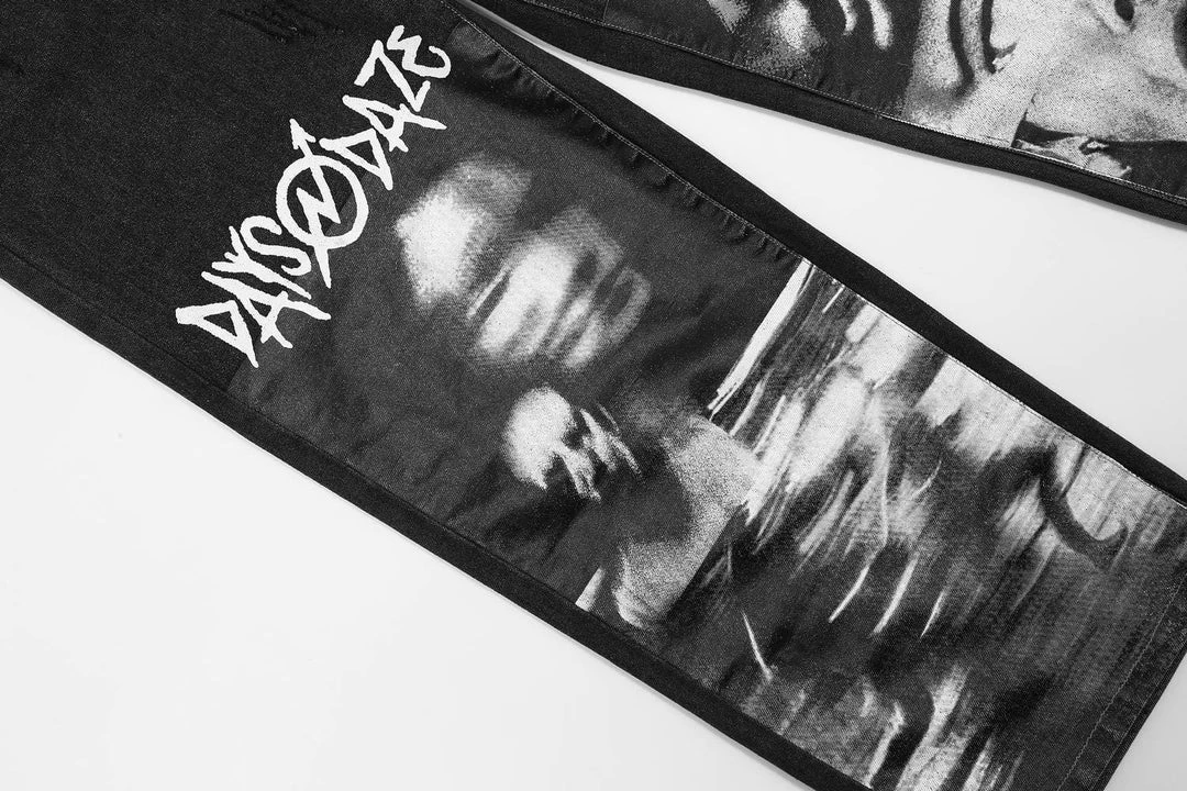 Streetgarm NEW Distorted Patchwork Wide Leg Jeans 7 Streetgarm NEW Distorted Patchwork Wide Leg Jeans