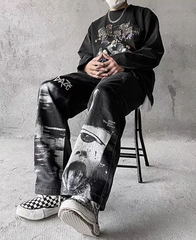 Streetgarm NEW Distorted Patchwork Wide Leg Jeans 4 Streetgarm NEW Distorted Patchwork Wide Leg Jeans