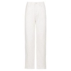 Streetgarm Ecru Pulled Distressed Slouchy Jeans