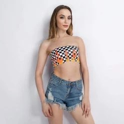 Streetgarm NEW Fire Checkerboard Tube Top 9 Streetgarm NEW Fire Checkerboard Tube Top