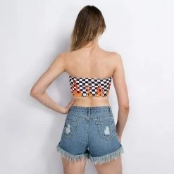 Streetgarm NEW Fire Checkerboard Tube Top 11 Streetgarm NEW Fire Checkerboard Tube Top