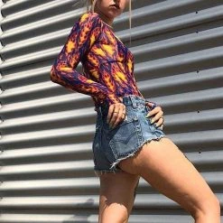 Streetgarm NEW Flame Print Mesh Crop Top 12 Streetgarm NEW Flame Print Mesh Crop Top