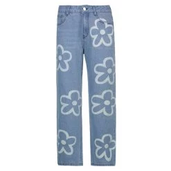 Streetgarm Floral Heat Print High Waist Jeans