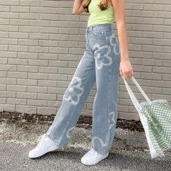 Streetgarm Floral Heat Print High Waist Jeans