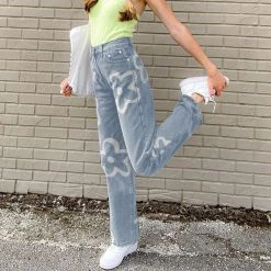 Streetgarm Floral Heat Print High Waist Jeans