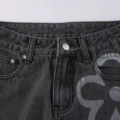 Streetgarm Floral Heat Print High Waist Jeans