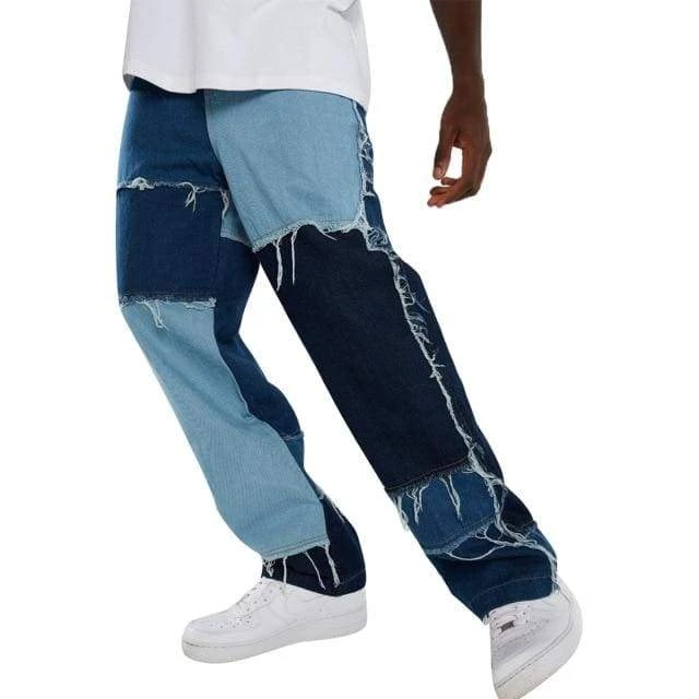 Streetgarm SALE Frayed Patchwork Denim Skate Jeans 3 Streetgarm SALE Frayed Patchwork Denim Skate Jeans