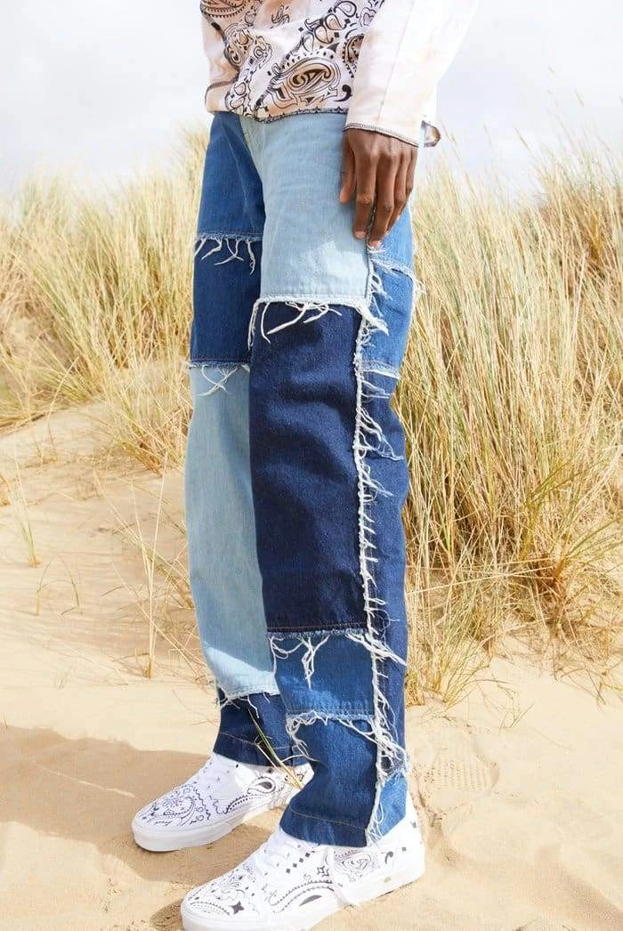 Streetgarm SALE Frayed Patchwork Denim Skate Jeans 5 Streetgarm SALE Frayed Patchwork Denim Skate Jeans