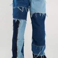 Streetgarm SALE Frayed Patchwork Denim Skate Jeans