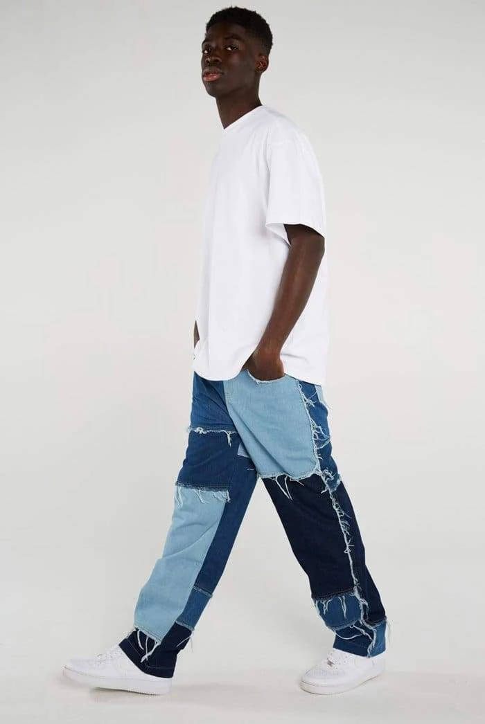 Streetgarm SALE Frayed Patchwork Denim Skate Jeans 6 Streetgarm SALE Frayed Patchwork Denim Skate Jeans