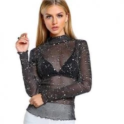 Streetgarm NEW Glittery Mesh Blouse