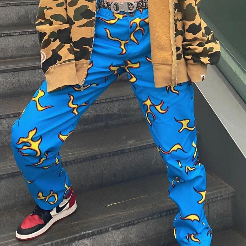 Streetgarm NEW Golf Blue Flame Pants 4 Streetgarm NEW Golf Blue Flame Pants