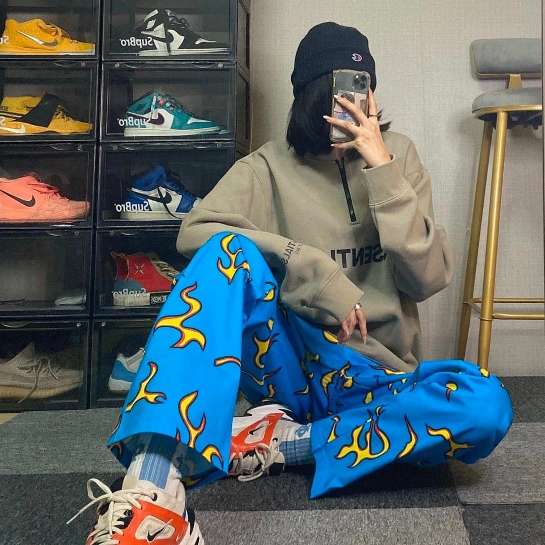 Streetgarm NEW Golf Blue Flame Pants 6 Streetgarm NEW Golf Blue Flame Pants