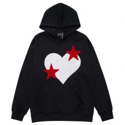 Streetgarm NEW Heart And Star Embroidered Hoodie