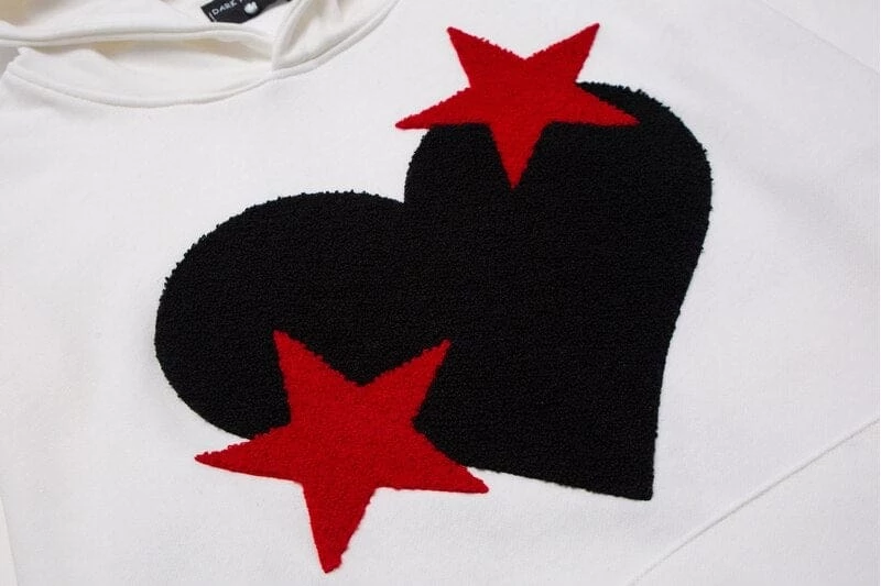 Streetgarm NEW Heart And Star Embroidered Hoodie 6 Streetgarm NEW Heart And Star Embroidered Hoodie