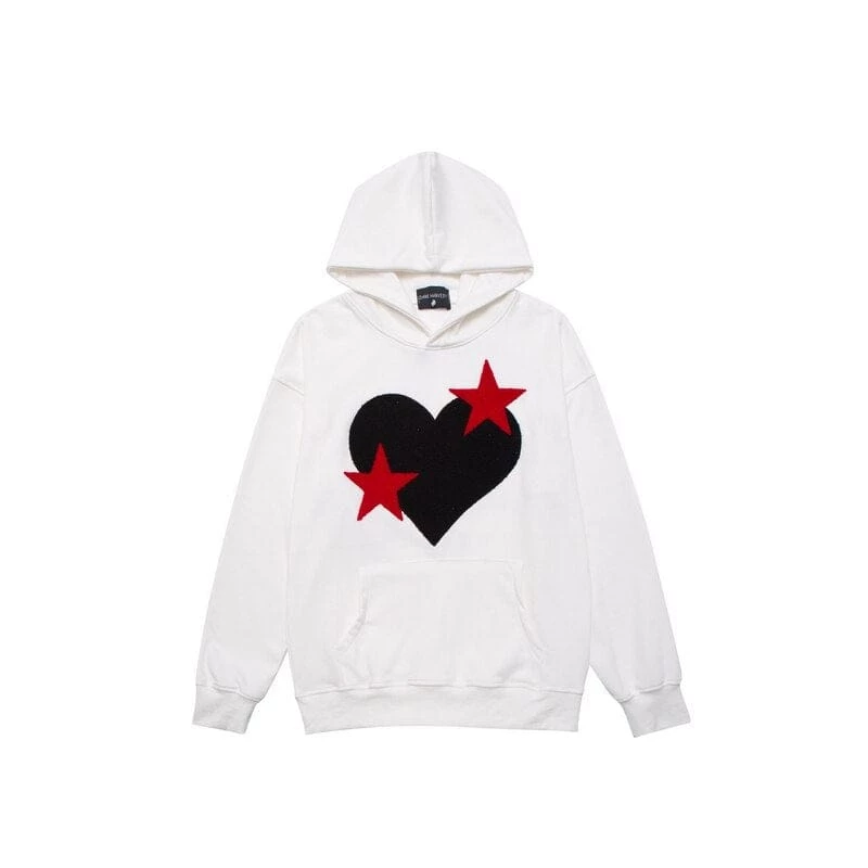 Streetgarm NEW Heart And Star Embroidered Hoodie 8 Streetgarm NEW Heart And Star Embroidered Hoodie