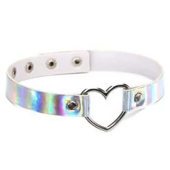 Streetgarm Holographic Heart Choker NEW