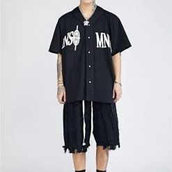Streetgarm Insomnia Printed Baseball Shirt