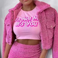 Streetgarm It's Not Me It's You Pink Crop Top
