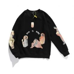 Streetgarm NEW Kanye West Jesus Is King Cross Crewneck - Black