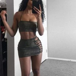 Streetgarm Lace Suede Two Piece