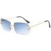 Streetgarm Large Square Rimless Sunglasses