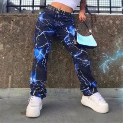 Streetgarm Lightning Print Jogger Pants