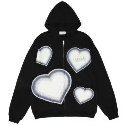 Streetgarm NEW Love Heart Print Zip Hoodie
