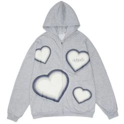 Streetgarm NEW Love Heart Print Zip Hoodie