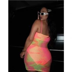 Streetgarm Neon Fishnet Dress - Pink 9 Streetgarm Neon Fishnet Dress - Pink