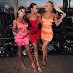 Streetgarm NEW Neon Satin Mini Dress