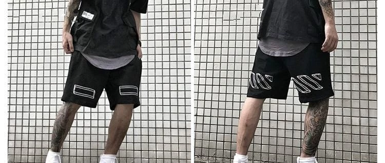 Streetgarm OFF Stripped White Shorts NEW 7 Streetgarm OFF Stripped White Shorts NEW